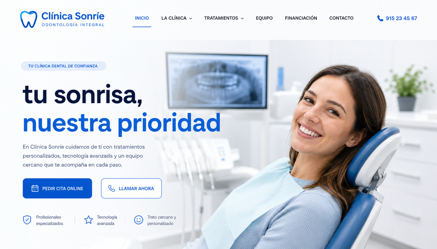 Web de clínica dental Sonríe