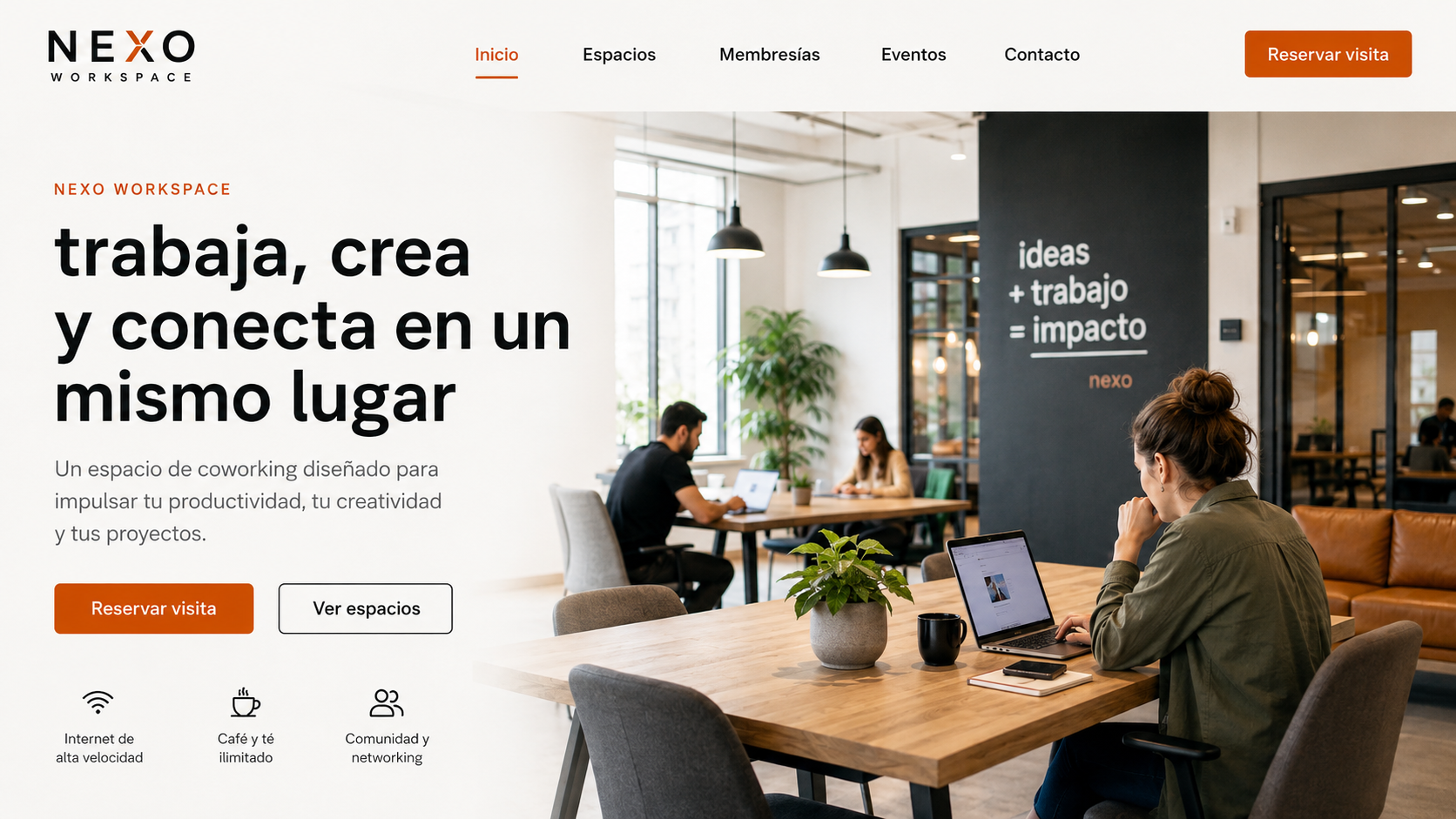 Web de coworking Nexo Workspace